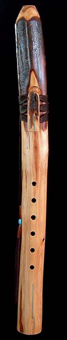 Redwood Branch Flute in F# with Turquoise Inlay from Dryad Flutes